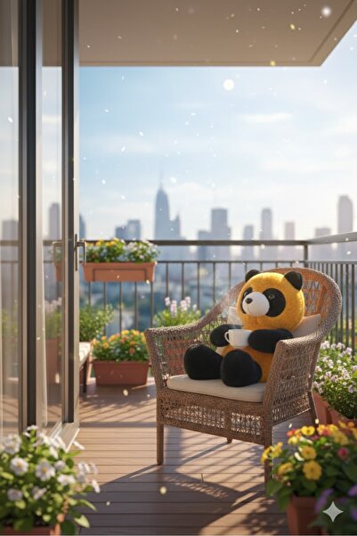 Pufline Cute Panda Plush Toy Keychain and Bag Ornament (20 cm)