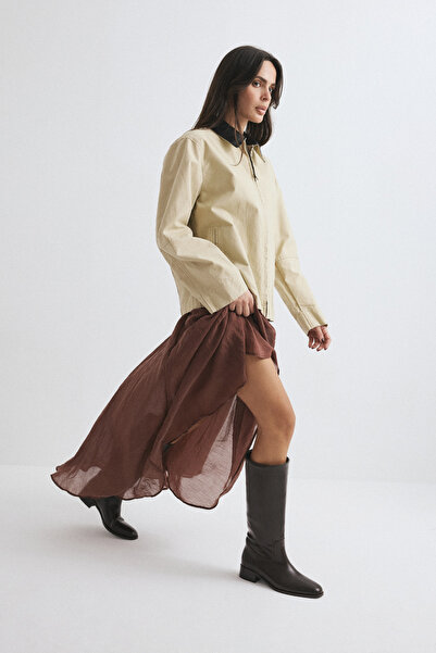 LUTVELIZADE Çizme 2510 - Binici Düz Acı Kahve Kadın Çizme