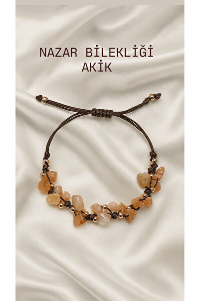 Femenino Akik (Güven, Denge, Koruma) – Gerçek AA Doğal Taş Rose Boncuklu Örme...