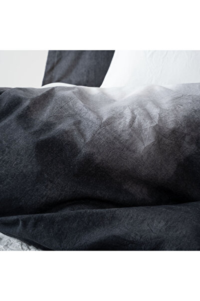 Ecocotton Alin Tek Kişilik Nevresim Takımı %100 Pamuk Ütü İstemeyen Baskılı Siyah 160x220 Cm