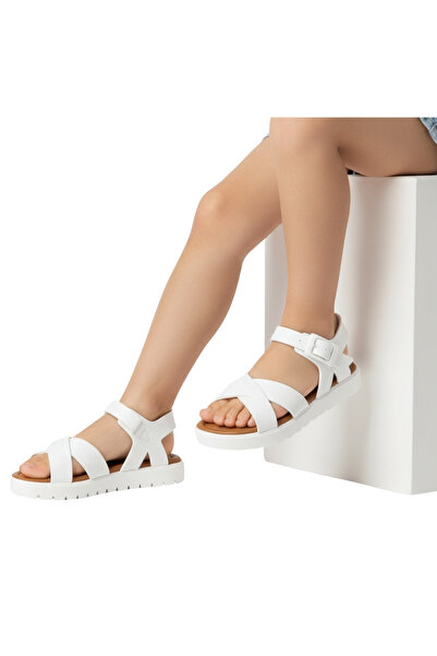 Moda Lime Comfortable Flexible Non-Slip Sole Open Front Breathable Buckle Cross Strap Baby Kids Sandals