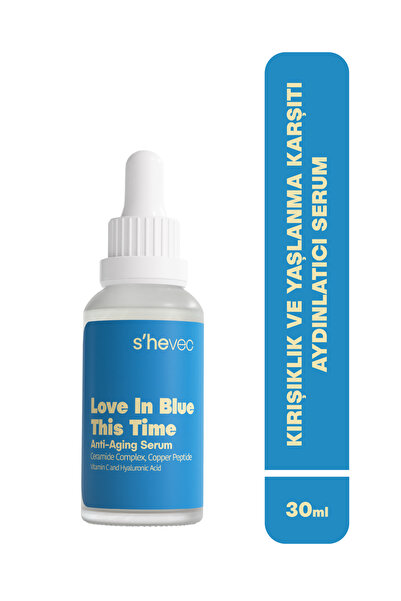 SHE VEC Kırışıklık ve Yaşlanma Karşıtı Onarıcı ve Aydınlatıcı Vegan 30 ml Serum Love In Blue This Time
