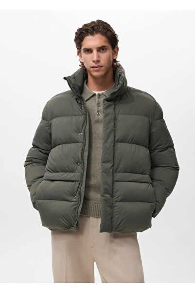 MANGO Man Su geçirmez kısa kapitone anorak