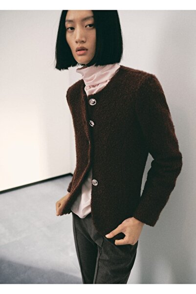 MANGO Woman Strass taşlı buklet ceket