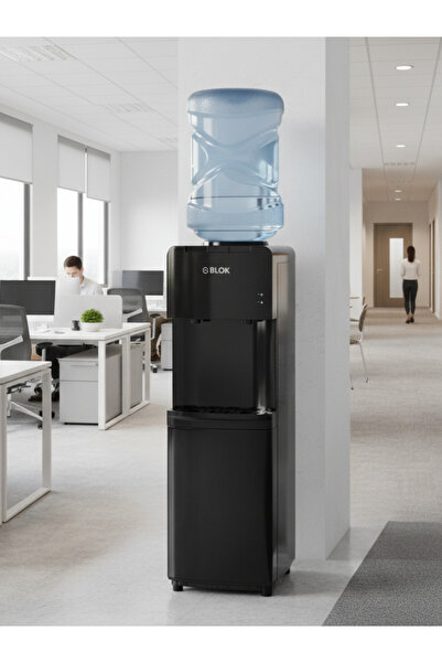gblok 1119bb Siyah Ilık-Soğuk Paslanmaz Çelik Depolu Su Sebili