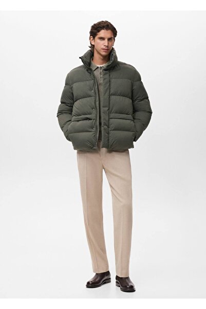 MANGO Man Su geçirmez kısa kapitone anorak