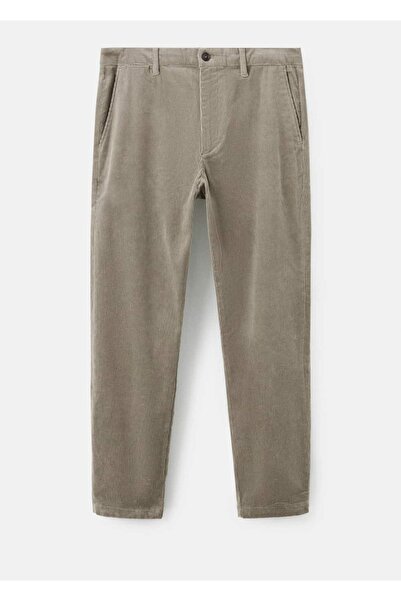 MANGO Man Dar kesim fitilli kadife pantolon