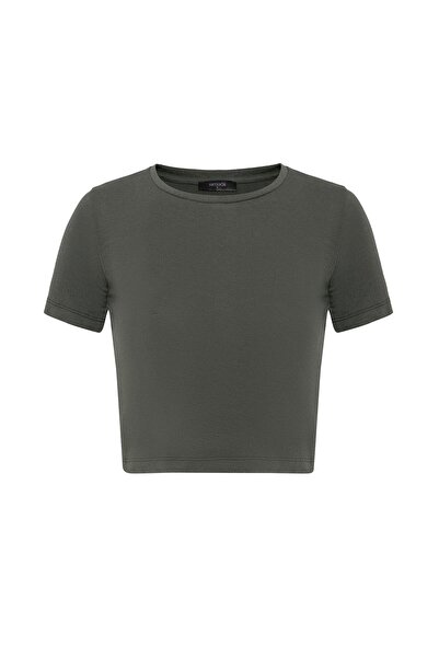 Antioch Haki Crop Kadın T-Shirt
