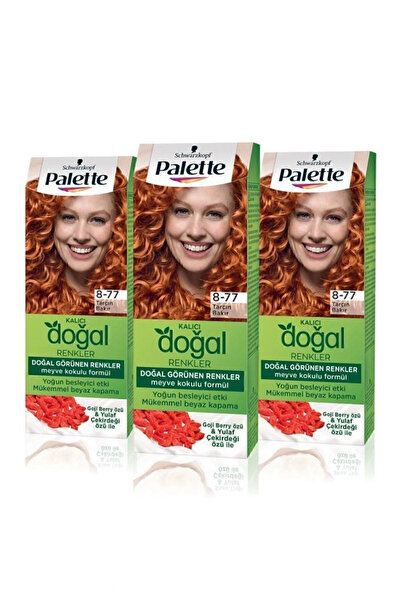 Palette Kalıcı Doğal Renkler Saç Boyası 8-77 Tarçın Bakır X 3 Adet