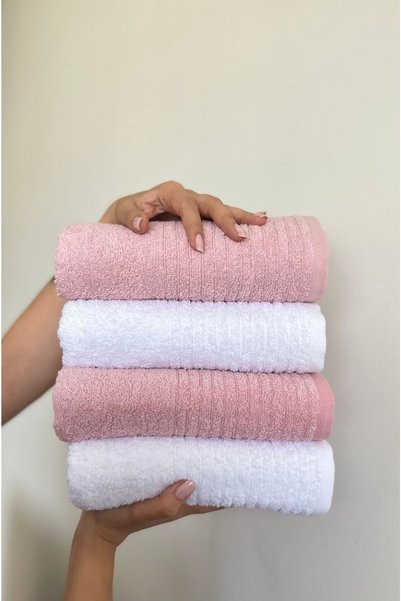SHAL HOME 100% Cotton Set of 4 50x90cm Hand & Face Towels