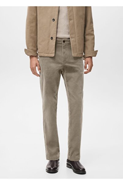 MANGO Man Dar kesim fitilli kadife pantolon