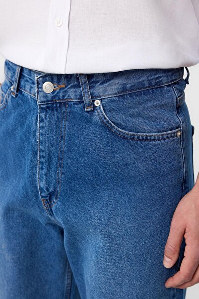 Antioch Light Blue High Waist Relaxed Fit Men's Jeans