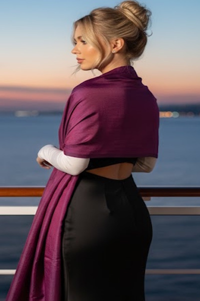 CAŞ DEKORASYON Şal din tafta de culoare violet