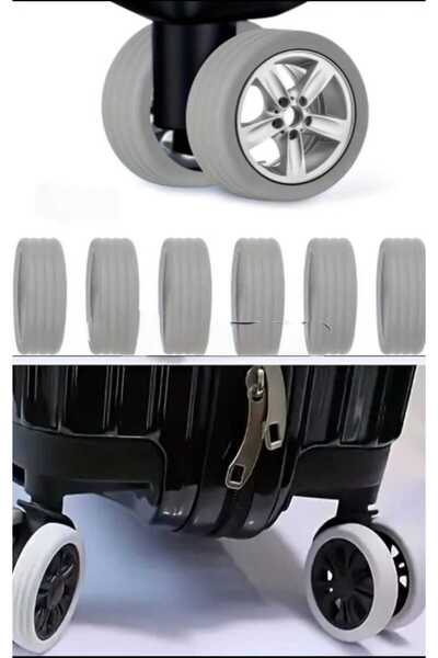 MixmioLife Valiz ve Ofis Sandalyesi Tekerlek Kılıfı Sessiz Silikon Koruyucu K...