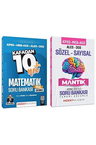 İndeks Akademi İndeks Akademi 2026 KPSS MEB-AGS ALES DGS Matematik Kafadan 10 Net + Sözel-Sayısal Mantık Soru Banka