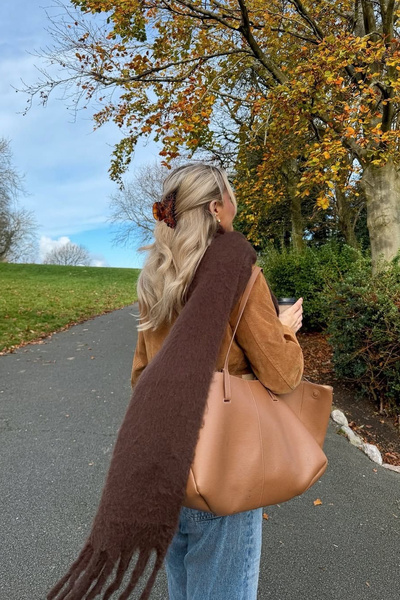 Goldmine Унісекс Пухкий Легкий Шарф Коричневий