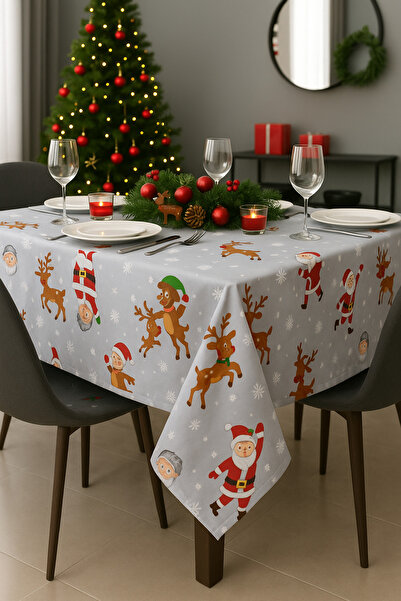 Soft Kare Τραπεζομάντιλο με υφή λινό με θέμα την Πρωτοχρονιά – Κομψό και ανθεκτικό