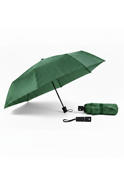 Mazzy Yeşil Beyaz Puantiyeli Tam Otomatik Fiber Telli Rüzgara Dayanıklı 8 Tel...