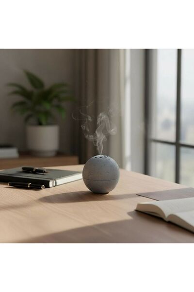 TBATIC مبخرة كروية حجرية رمادي (Stone Sphere Incense Burner)