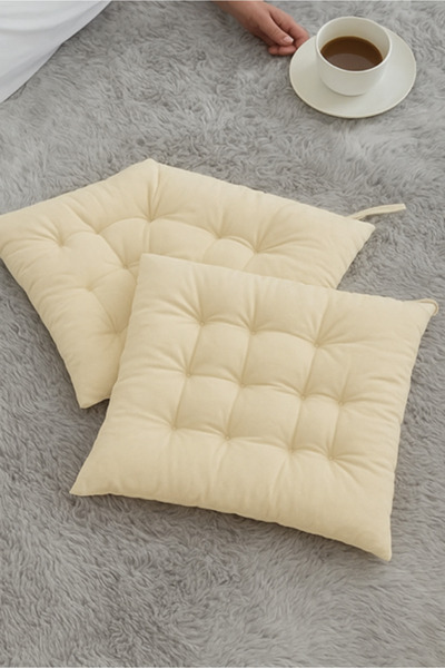 İstanbul kumaş 4’lü Sandalye Minderi – Bağcıklı, Çökme Yapmaz Sünger Dolgulu, Yıkanabilir – 40x40 cm