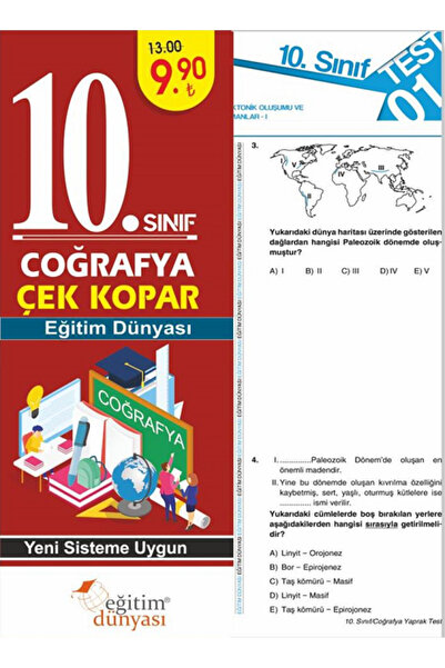 EĞİTİM DÜNYASI YAYINLARI SÜPER FİYAT Eğitim Dünyası 10. Sınıf Coğrafya Yaprak...
