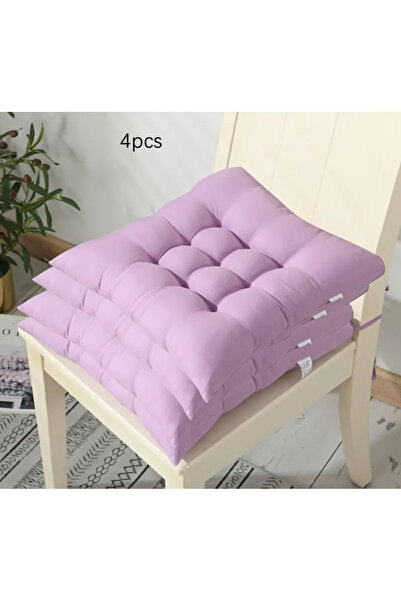 İstanbul kumaş 4-Piece Chair Cushion – Lace-Up, Non-Collapsible Sponge Filled, Washable – 40X40 cm