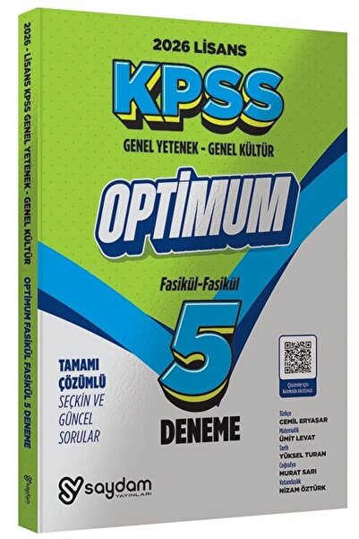 Saydam Yayınları Saydam 2026 KPSS Genel Yetenek Genel Kültür Lisans Optimum 5...