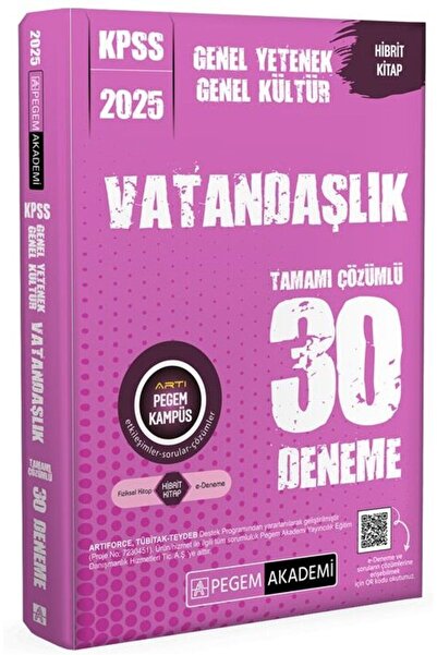Pegem Akademi Yayıncılık 2025 KPSS Genel Yetenek Genel Kültür Vatandaşlık Tam...