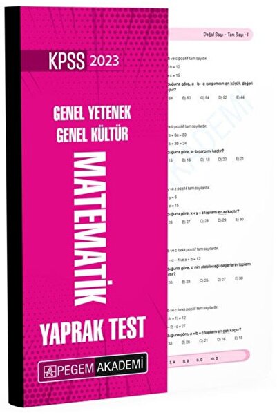 Pegem Akademi Yayıncılık 2023 Kpss Genel Yetenek Genel Kültür Matematik Yapra...