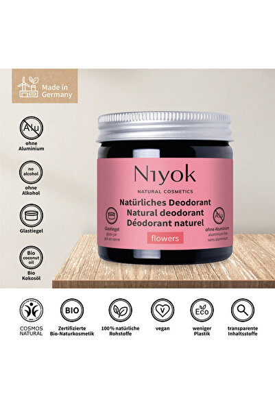 Niyok cream deodorant, Floral aromas, , vegan, aluminum-free, 40 ml
