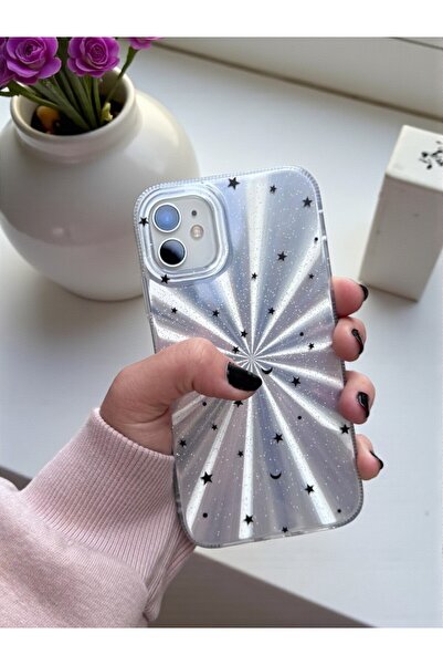 KVK PRİVACY Apple iPhone 11 Uyumlu – Mavi Yıldız Patlaması Desenli, Parlak Şe...