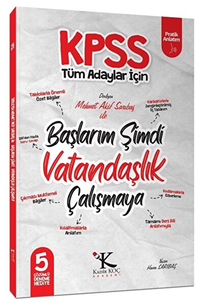 Genel Markalar SÜPER FİYAT - Kadir Koç Akademi KPSS Başlarım Şimdi Vatandaşlı...