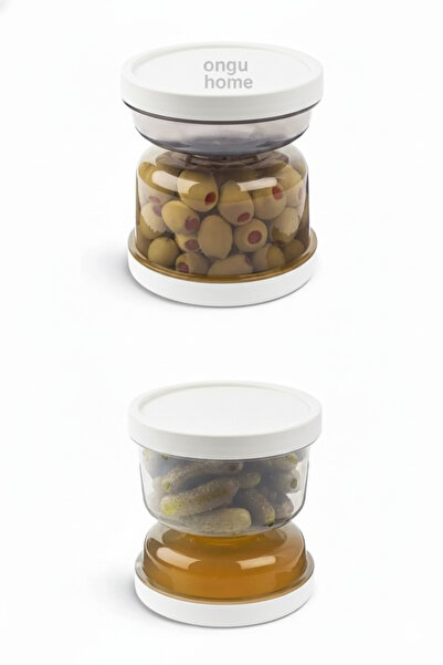 ongu home 1 Adet Süzgeçli Zeytin Ve Turşu Kabı Kum Saati Zeytinlik Ve Turşulu...