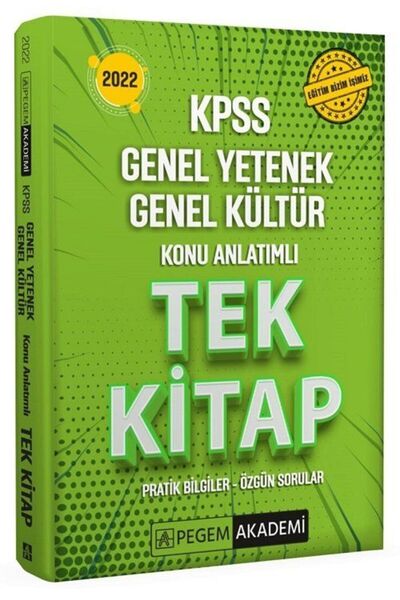 Pegem Akademi Yayıncılık SÜPER FİYAT - Pegem 2022 KPSS Genel Yetenek Genel Kü...