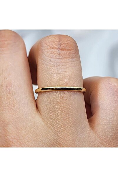 FasekGold 925 Ayar Klasik İçi Dolu 1.5 Mm Sarı Gümüş Alyans