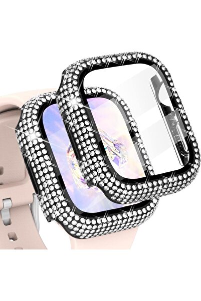 UnDePlus Apple Watch 7/8/9 41mm Uyumlu Full Kenar Taşlı Sert PC Kasa Ve Ekran...