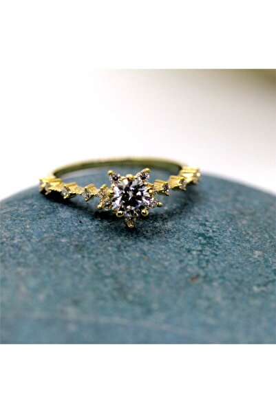 FasekGold Vintage Jennifer Lopez 0.85 Ct (signty )taşlı 925 Ayar Gümüş Yüzük-...