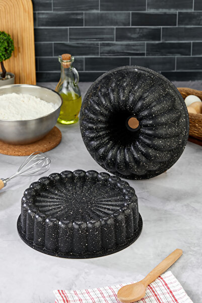 ZenaLiora ZENA LİORA 2’Lİ KEK KALIBI DÖKÜM GRANİT 26 CM DİLİMLİ TART-DİLİMLİ ...