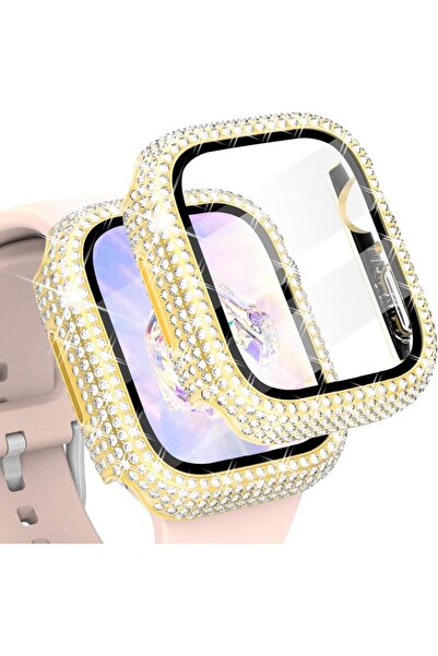 UnDePlus Apple Watch 7/8/9 45mm Uyumlu Full Kenar Taşlı Sert PC Kasa Ve Ekran...