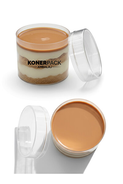 KONERPACK Plastik Tatlı Kasesi - Evva270cc - 6 Adet Kap Kapak Takım