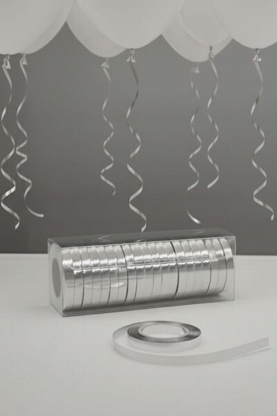 SkyPop 25 مترًا من الرافية المعدنية الفضية، عيد ميلاد، يوم خاص، احتفال، خيط ب...