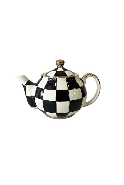 ARTER Home Damalı Siyah Küçük Tombul Demlik