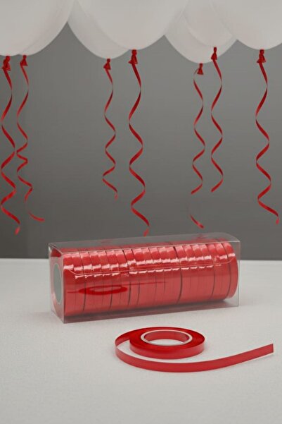 SkyPop 25 Meters Red Metallized Raffia, Birthday, Special Day, Celebration, Balloon String