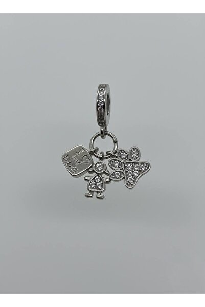 NG TAKI GÜZELLİK Ng Silver Color Dog Paw Love Friendship Themed Charm Charm C...
