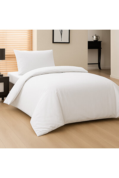 Gön Ev Tekstili طقم غطاء لحاف فردي رمادي وأبيض 63 سلك منسوج كثيف