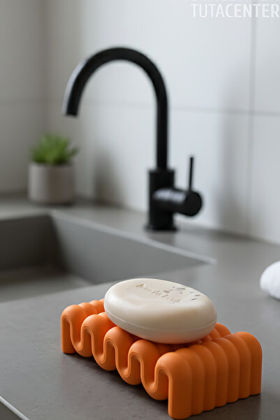 TUTACENTER موزع صابون مقاوم للماء على شكل موجة - موزع صابون بلاستيكي حديث وأنيق