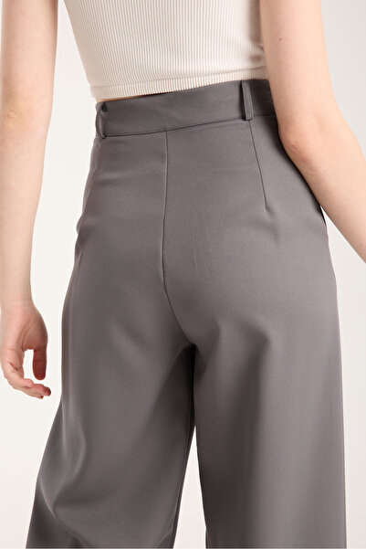 LAVA FASHION Kadın Pileli Kumaş yüksek bel Palazzo Pantolon