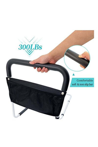 Arabest Bed Rails for Elderly Adults Safety Adjustable Heights Storage Pocket Assist Support Side Railings