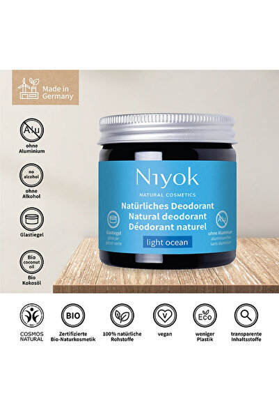Niyok cream deodorant, Light Ocean, , vegan, aluminum-free, 40 ml