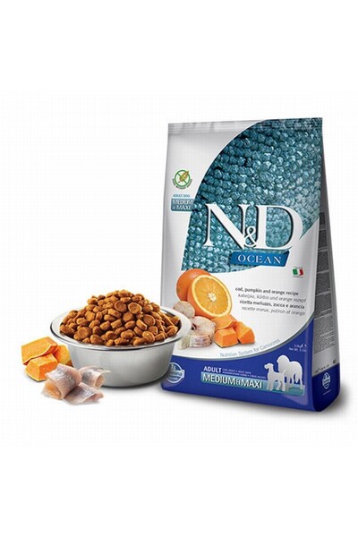 N&D Ocean Pumpkin Balıklı Portakallı Medium Maxi Yetişkin Köpek Maması 12 Kg